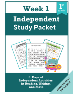 1st-grade-independent-study-packet-week-1