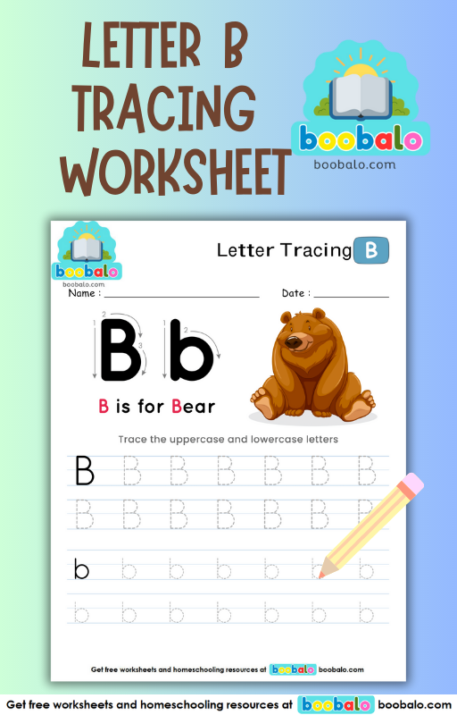 Letter Tracing Alphabet B Worksheet