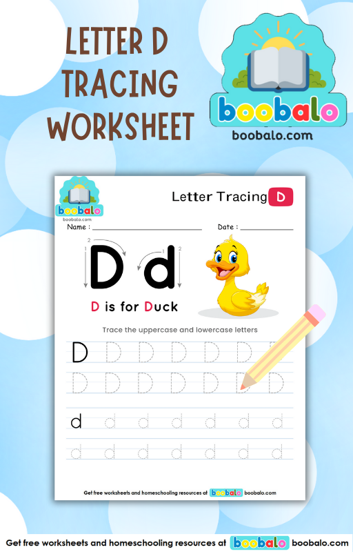 Letter Tracing Alphabet D Worksheet