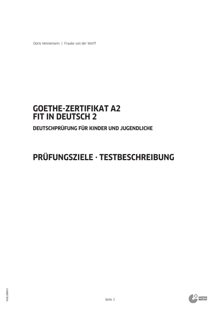 Goethe Zertifikat A2 Fit In Deutsch 2