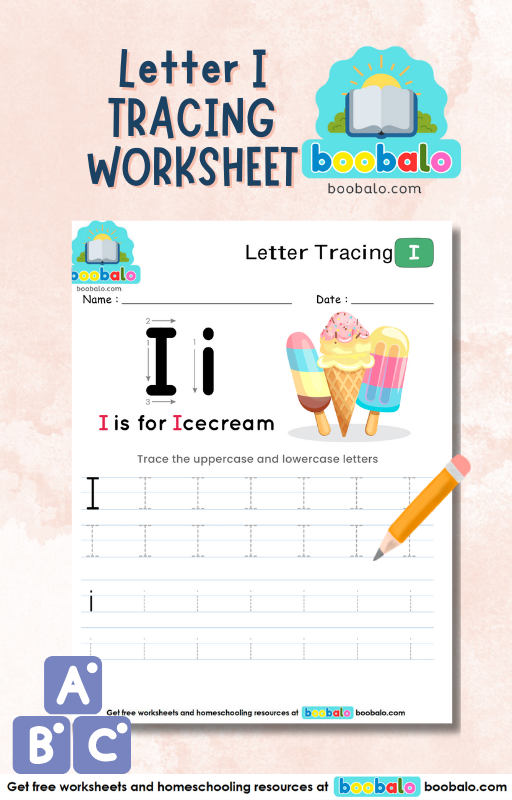 Letter Tracing Alphabet I Worksheet