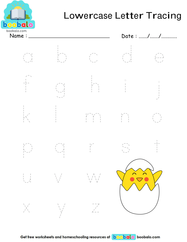 Lowercase Letter Tracing Worksheet