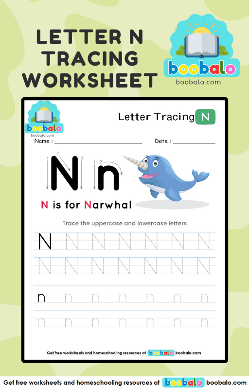 Letter Tracing Alphabet N Worksheet