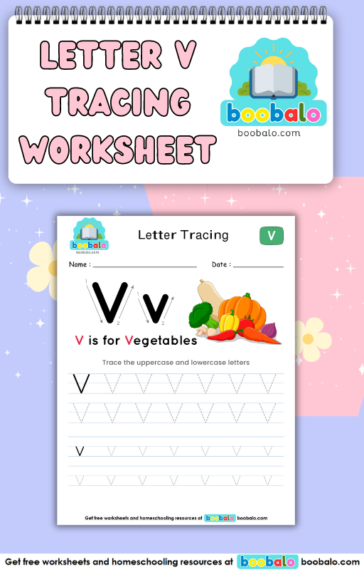 Letter Tracing Alphabet V Worksheet
