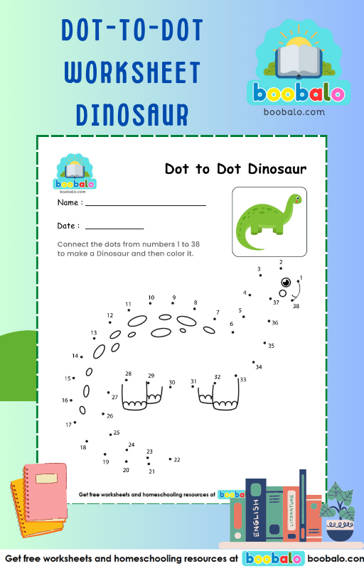 Dot to Dot Dinosaur Worksheet