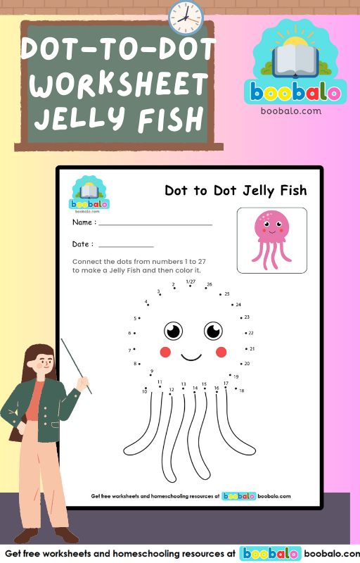 Dot to Dot Jelly Fish Worksheet