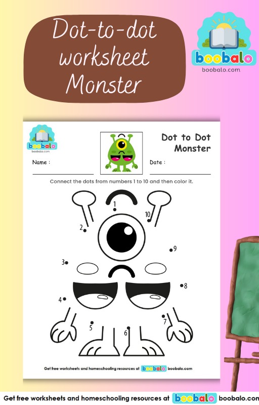 Dot to Dot Monster Worksheet