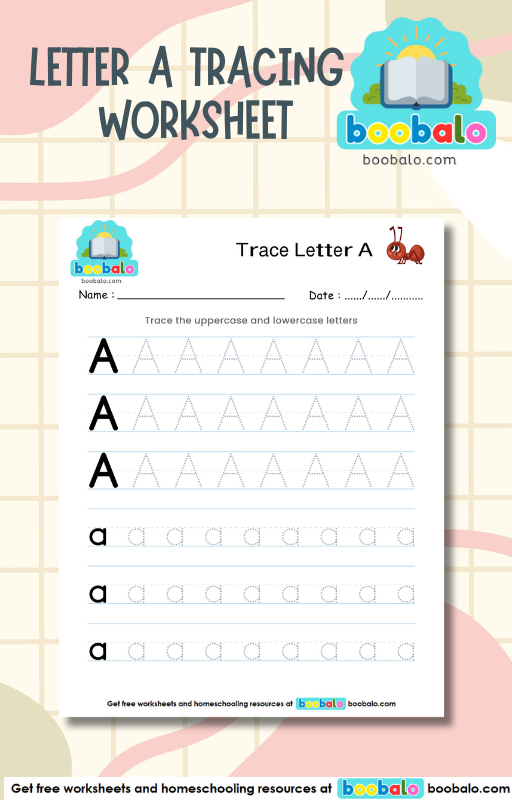 Tracing Letter A worksheet