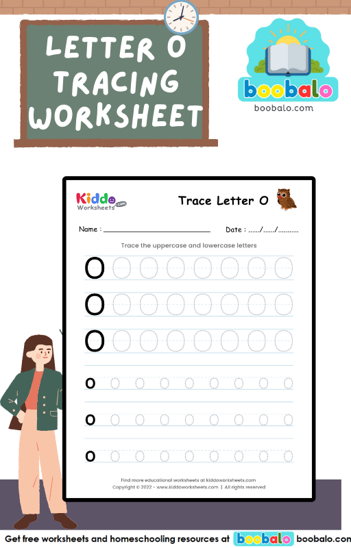 Tracing Letter O worksheet