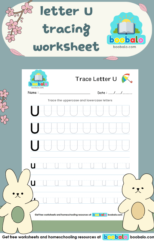 Tracing Letter U worksheet