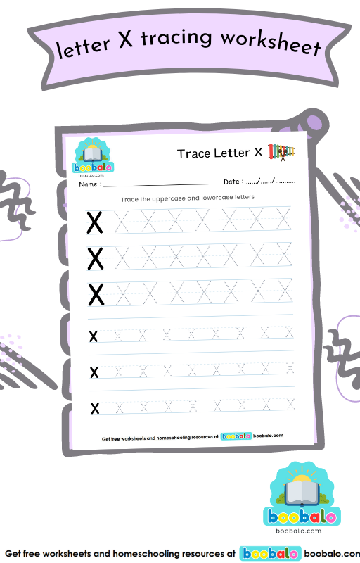 Tracing Letter X worksheet