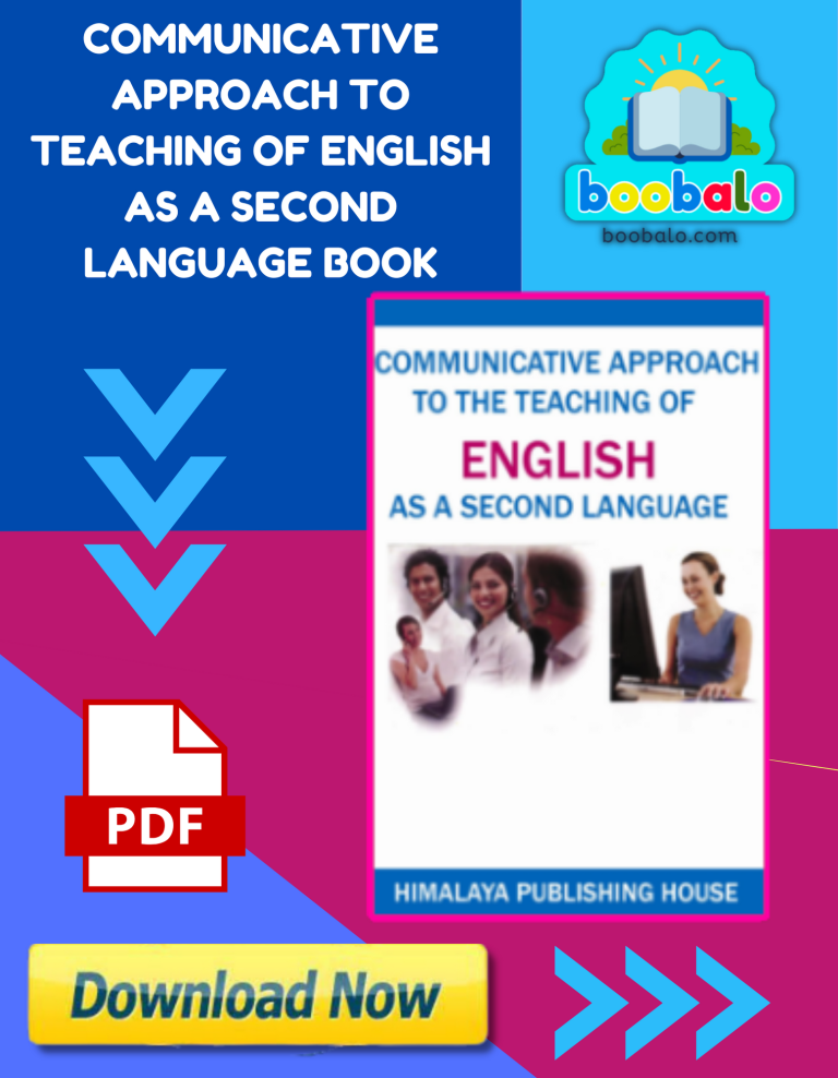 Communicative Approach To The Teaching Of English As A Second Language Book