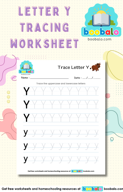 Tracing Letter Y worksheet