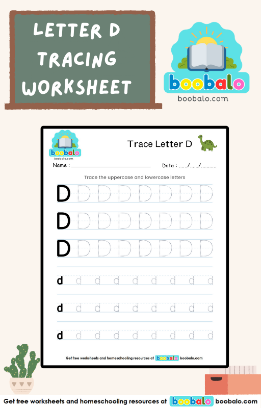 Tracing Letter D worksheet