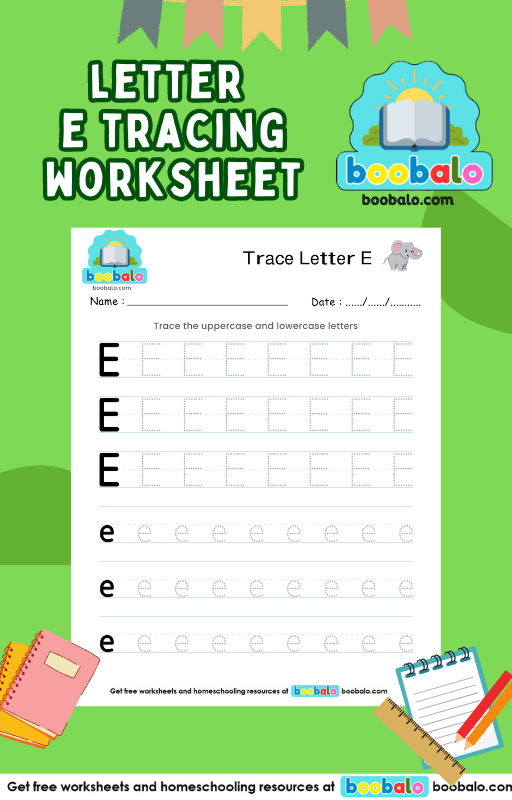 Tracing Letter E worksheet