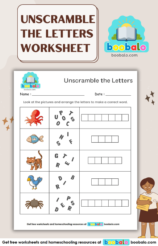 Unscramble the Letters worksheet