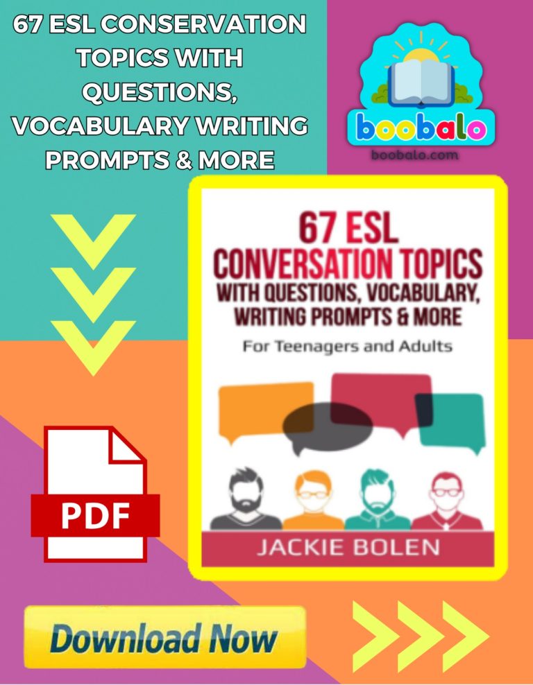 67 ESL Conversation Topics With Questions Vocabulary Writing Book