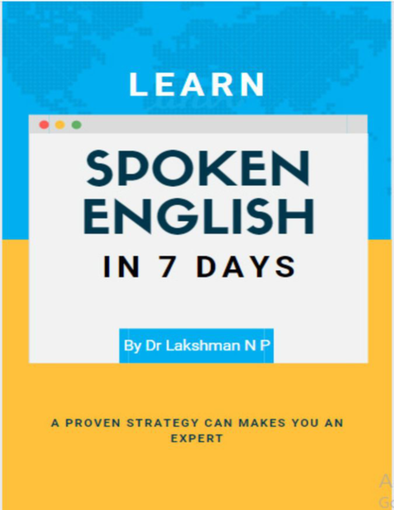 Learn Spoken English In 7 days Book