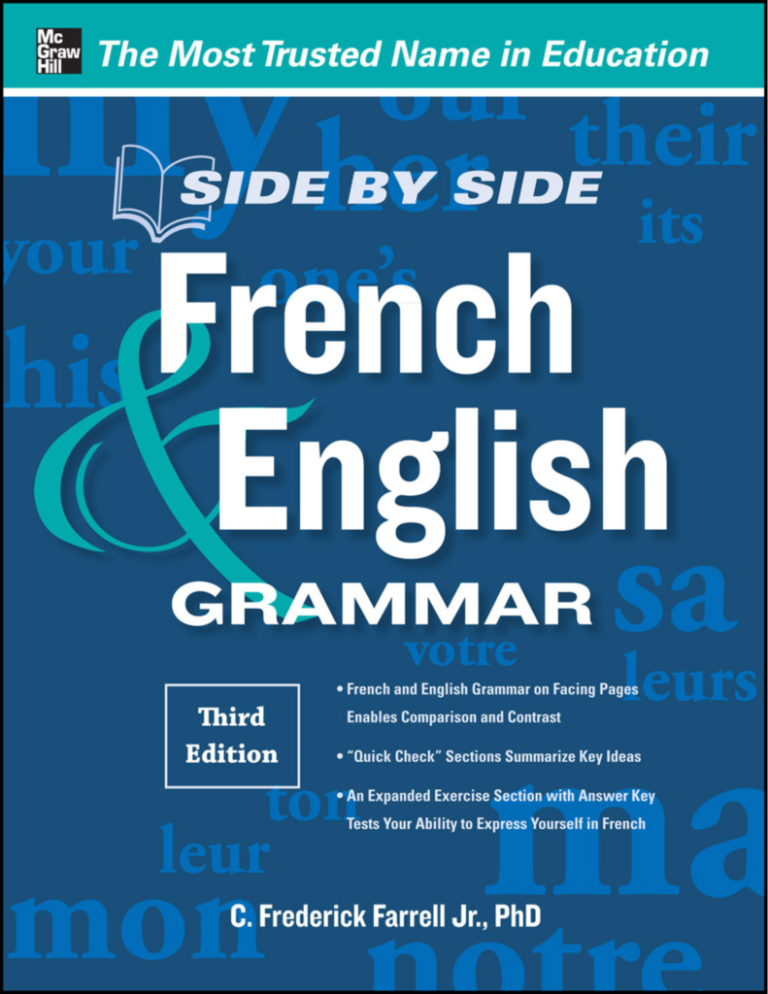 Side-By-Side French And English Grammar Book