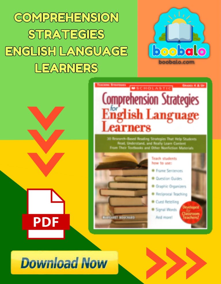 Comprehension Strategies for English Language Learners Book