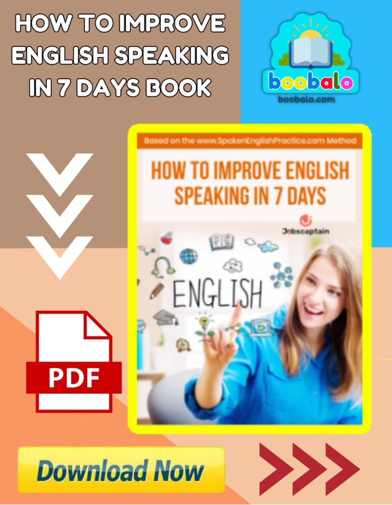 How To Improve English Speaking In 7 Days Book